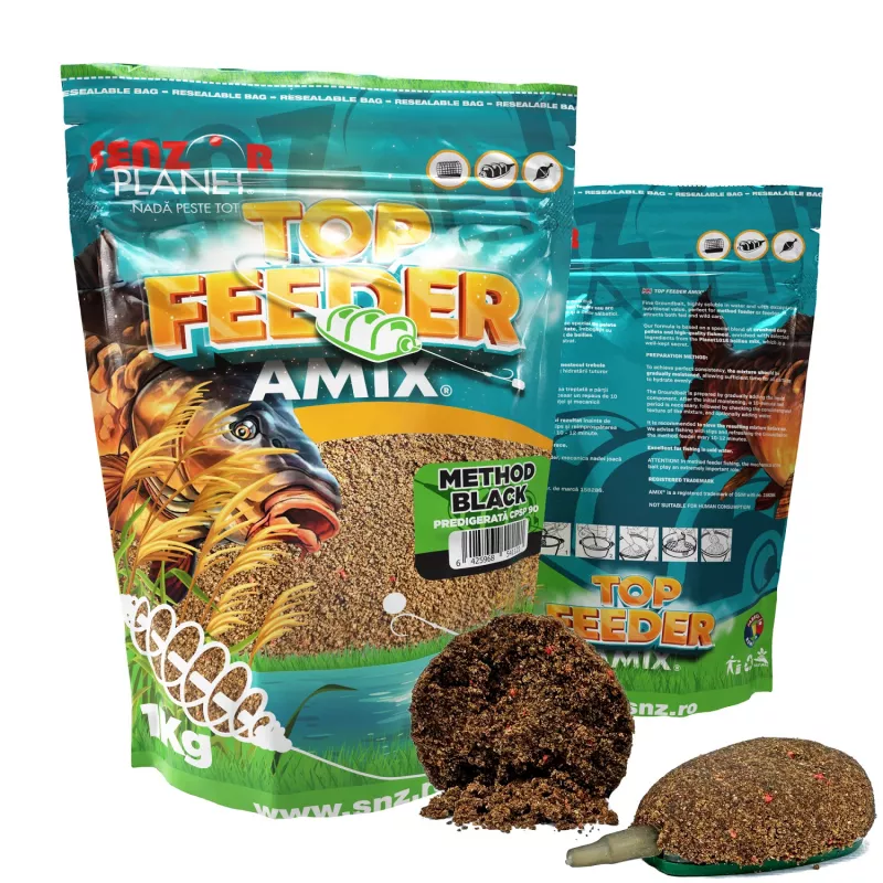 Nada Senzor Planet Top Feeder AmiX Method Black Faina de peste predigerata 1kg